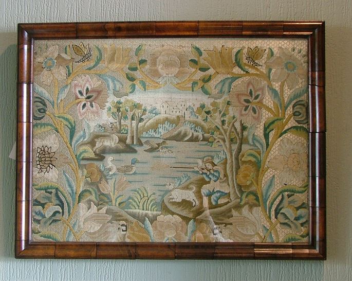 A LATE 18TH NEEDLEWORK PICTURE OF A DUCKSHOOT | MasterArt